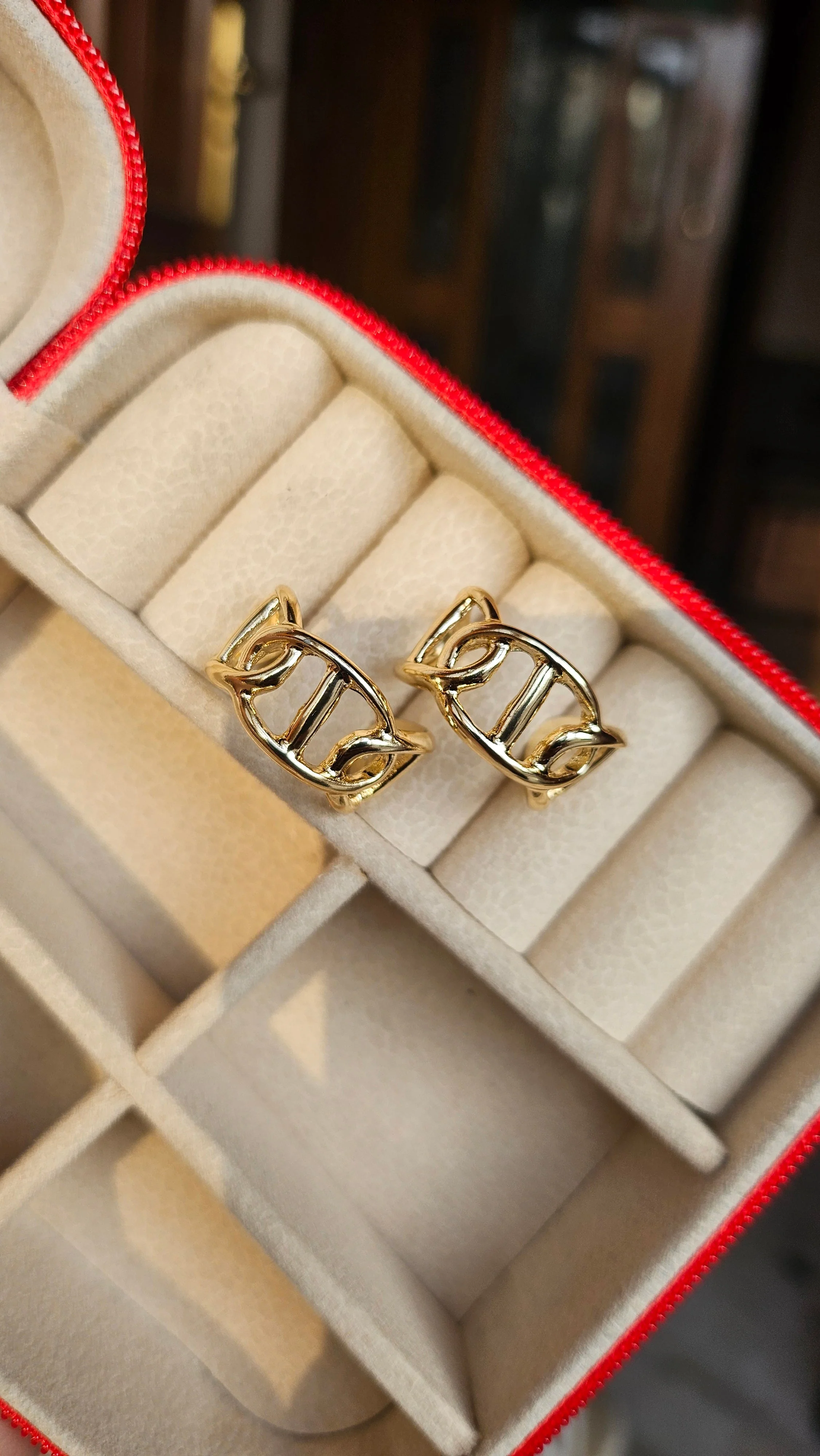 Gold Open Link Earrings - Image 4