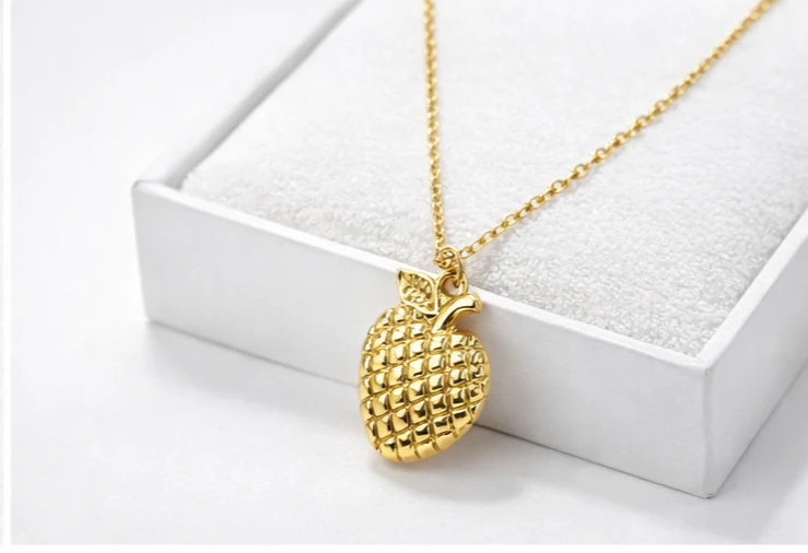 Gold Pineapple Pendant Necklace - Image 4