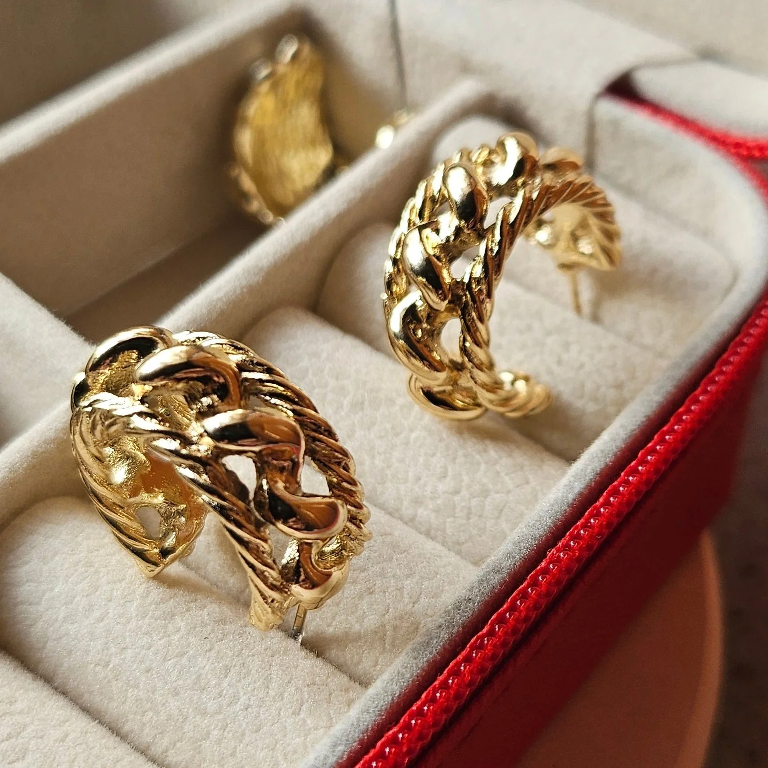 Gold Rope Hoop Earrings - Image 6