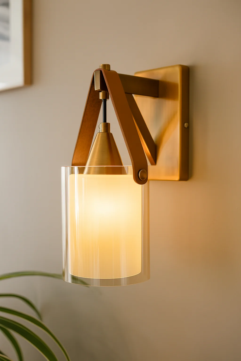 Gold-Toned Antique Finished Armed Glass Wall light - Image 2