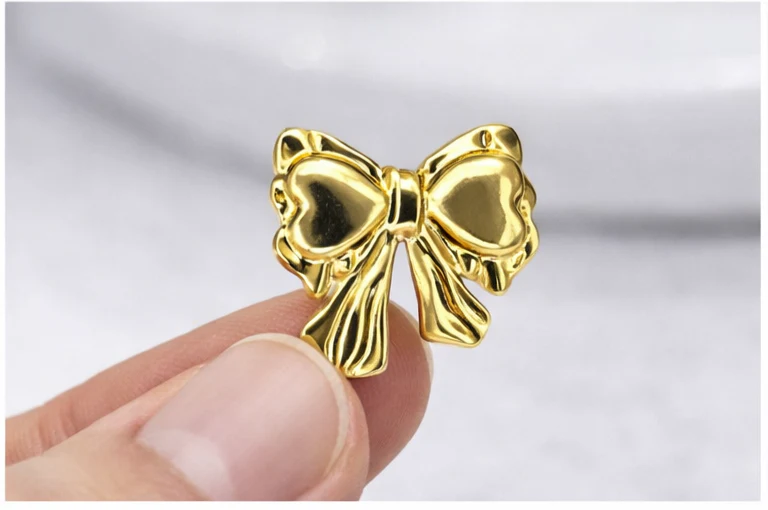 Golden Bow Stud Earrings - Image 7