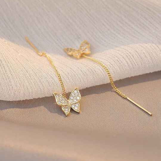 Golden Butterflies Earrings - Image 2