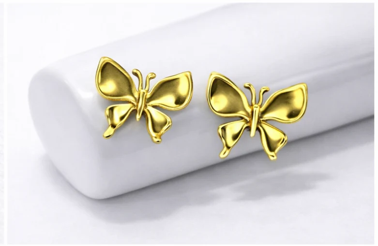 Golden Butterfly Stud Earrings