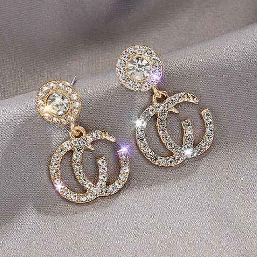 Golden Glitter Drop Earring - Image 3