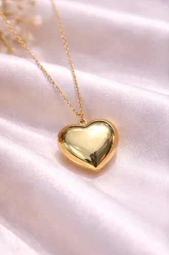 Golden Heart Charm Necklace - Image 4