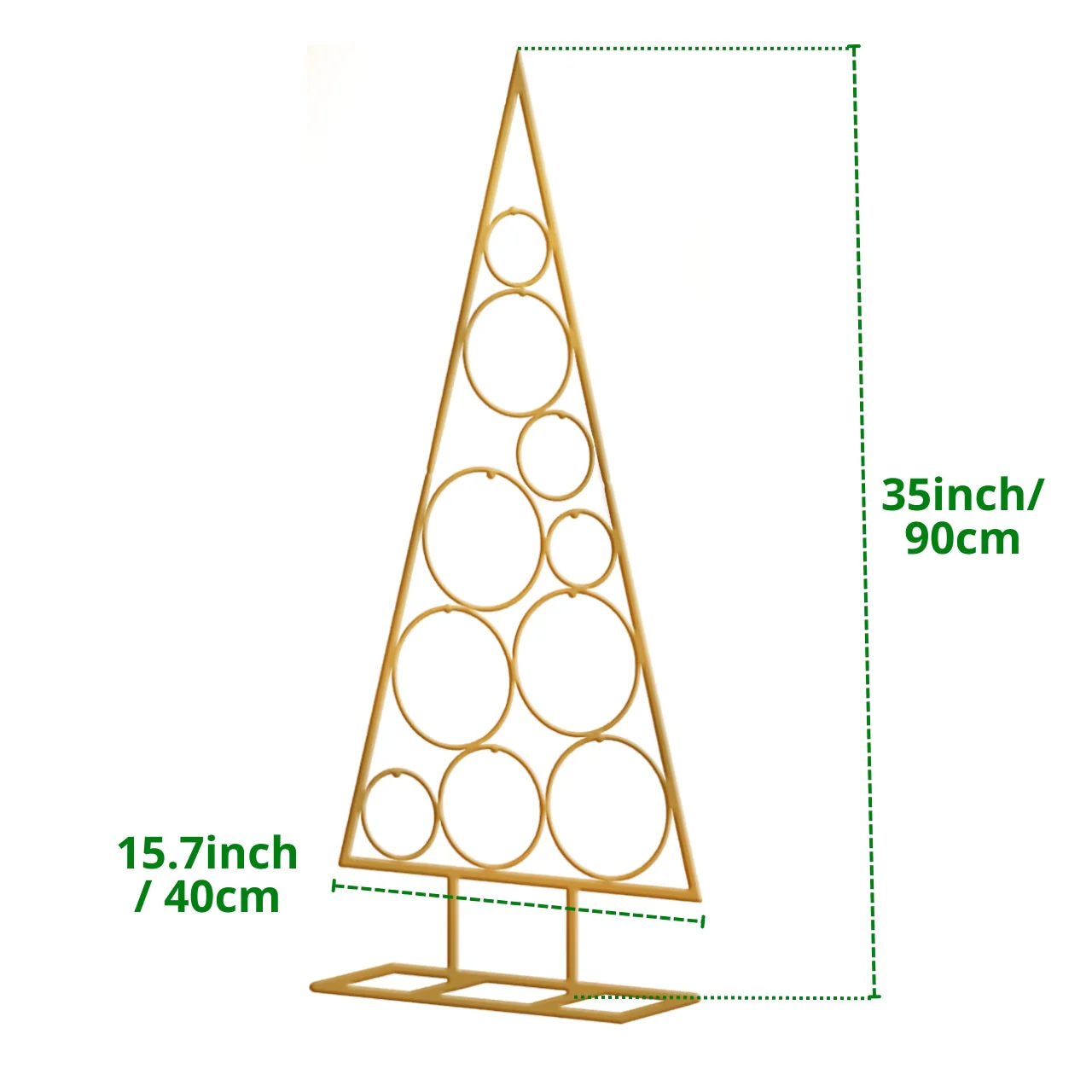 Golden Metal Christmas Tree Trellis & Ornament Stand (35 Inch) - Image 3