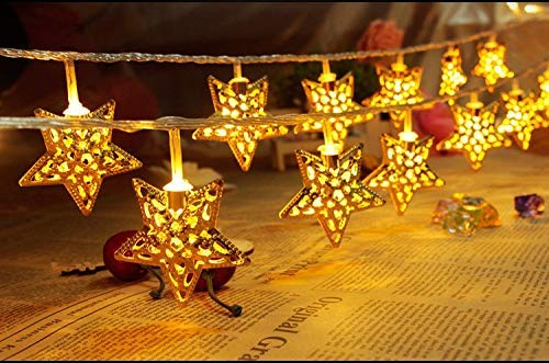 Golden Metal Star LED String Light - Image 2
