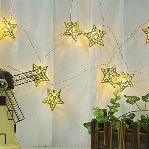 Golden Metal Star LED String Light - Image 3