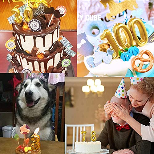 Golden Numerical No. 0 Birthday Candles - Image 2