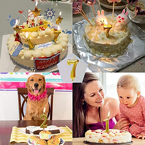 Golden Numerical No. 7 Birthday Candles - Image 2