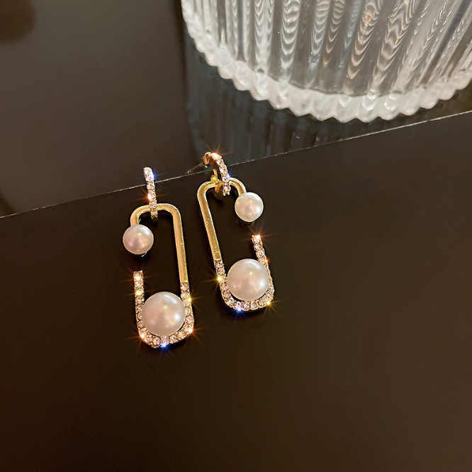 Golden Pearl Drop Earring - Image 6