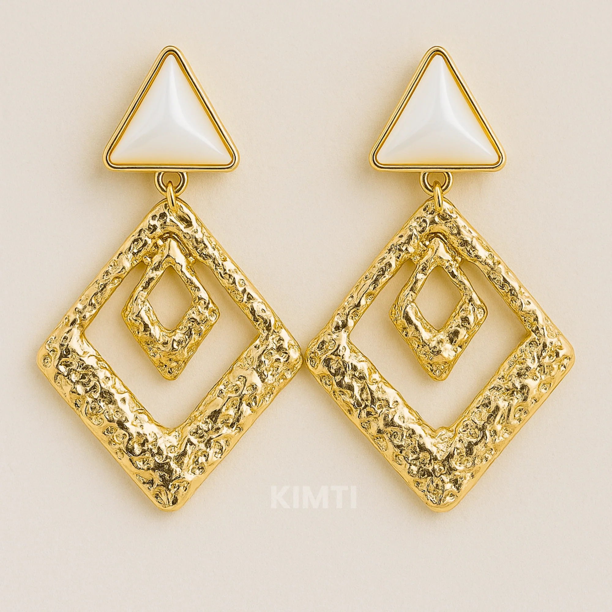 Golden Prism Statement Earrings