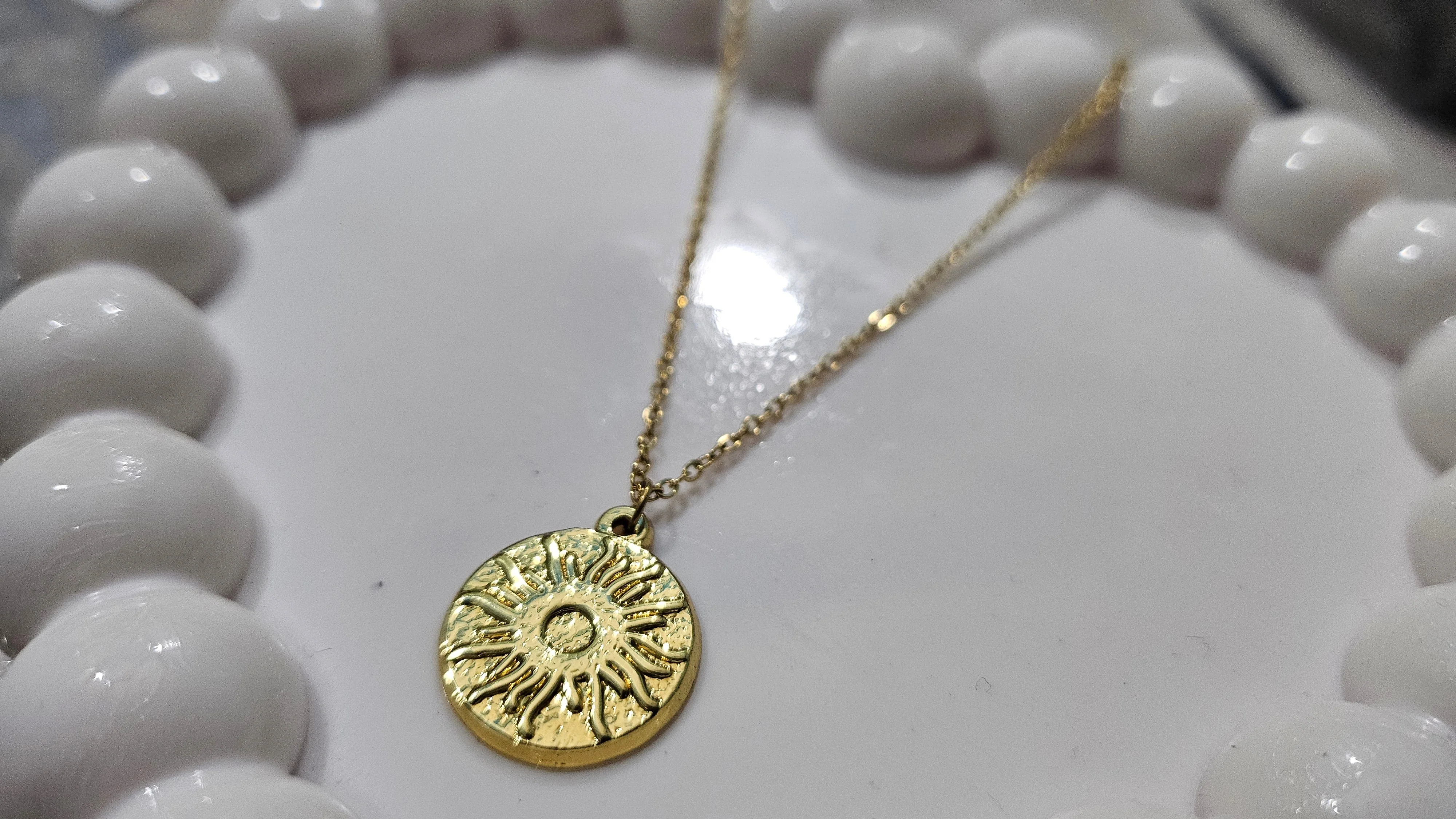 Golden Sol Sunburst Pendant Necklace - Image 6