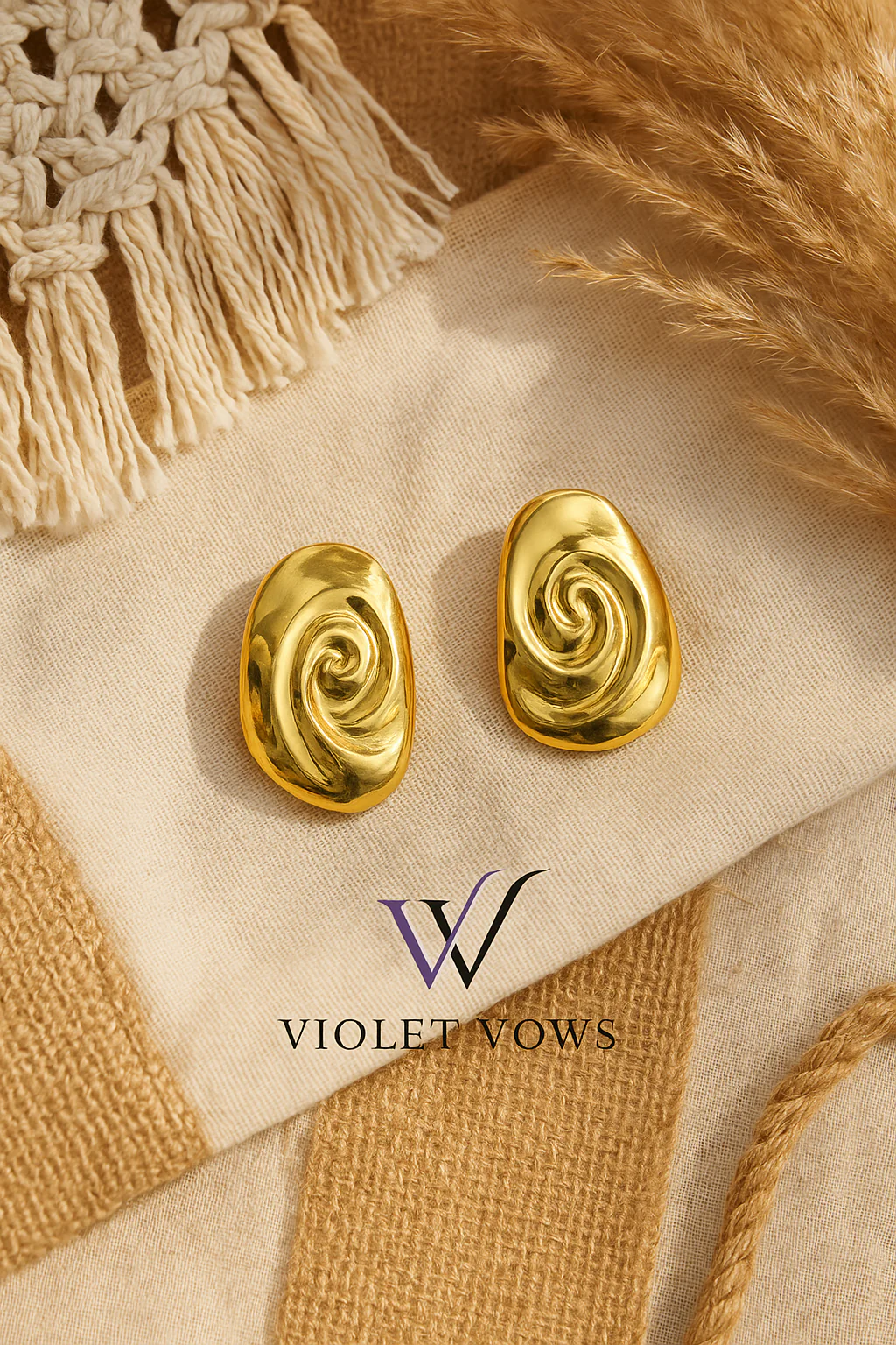 Golden Swirl Studs - Image 2