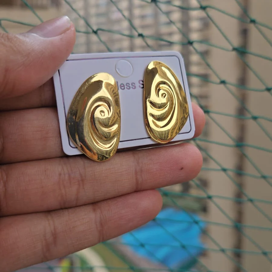 Golden Swirl Studs - Image 3