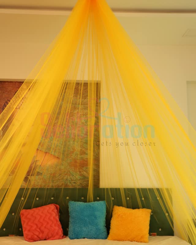 Golden Yellow Color Decoration Net Cabana Tent (With 10M Led Light) - Image 3