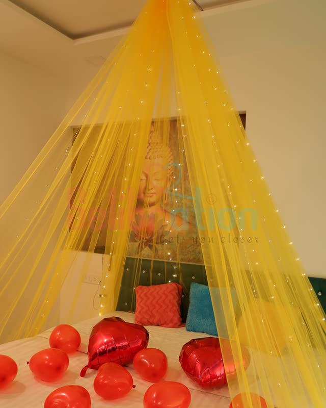 Golden Yellow Color Decoration Net Cabana Tent  (With 5M Led Light) - Image 2
