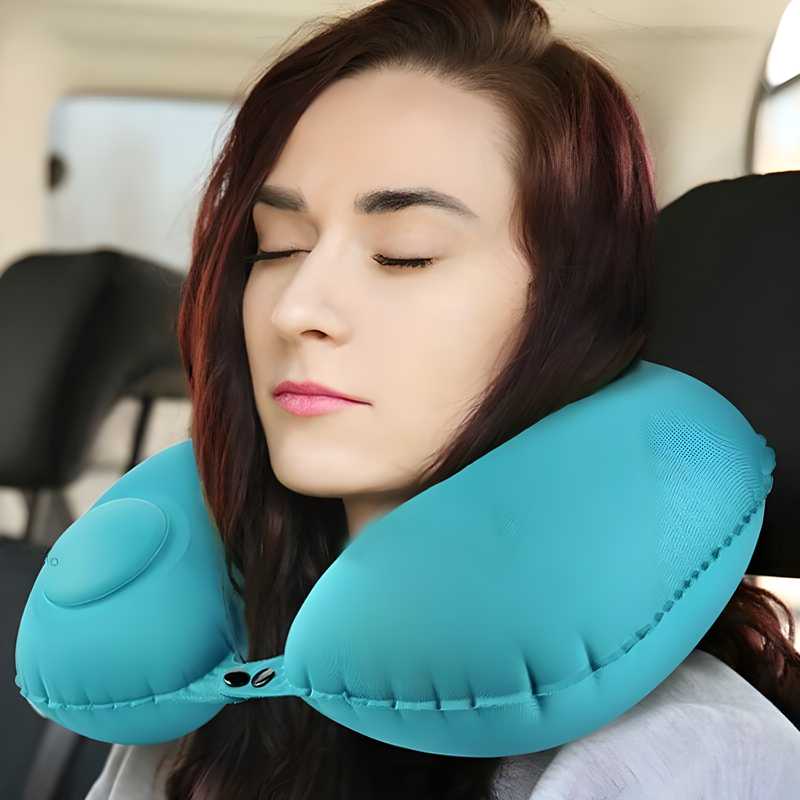 GoNap: Ultimate Inflatable Travel Pillow with Self-Pump, Adjustable U-Shape & Compact Neck Support for Flights & Road Trips - Image 2