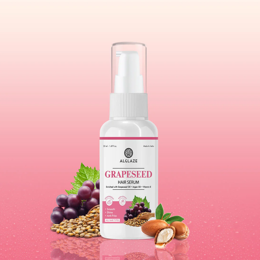 Grapeseed Hair serum | Smooth, Shine & Anti Frizz | Alglaze - Image 9