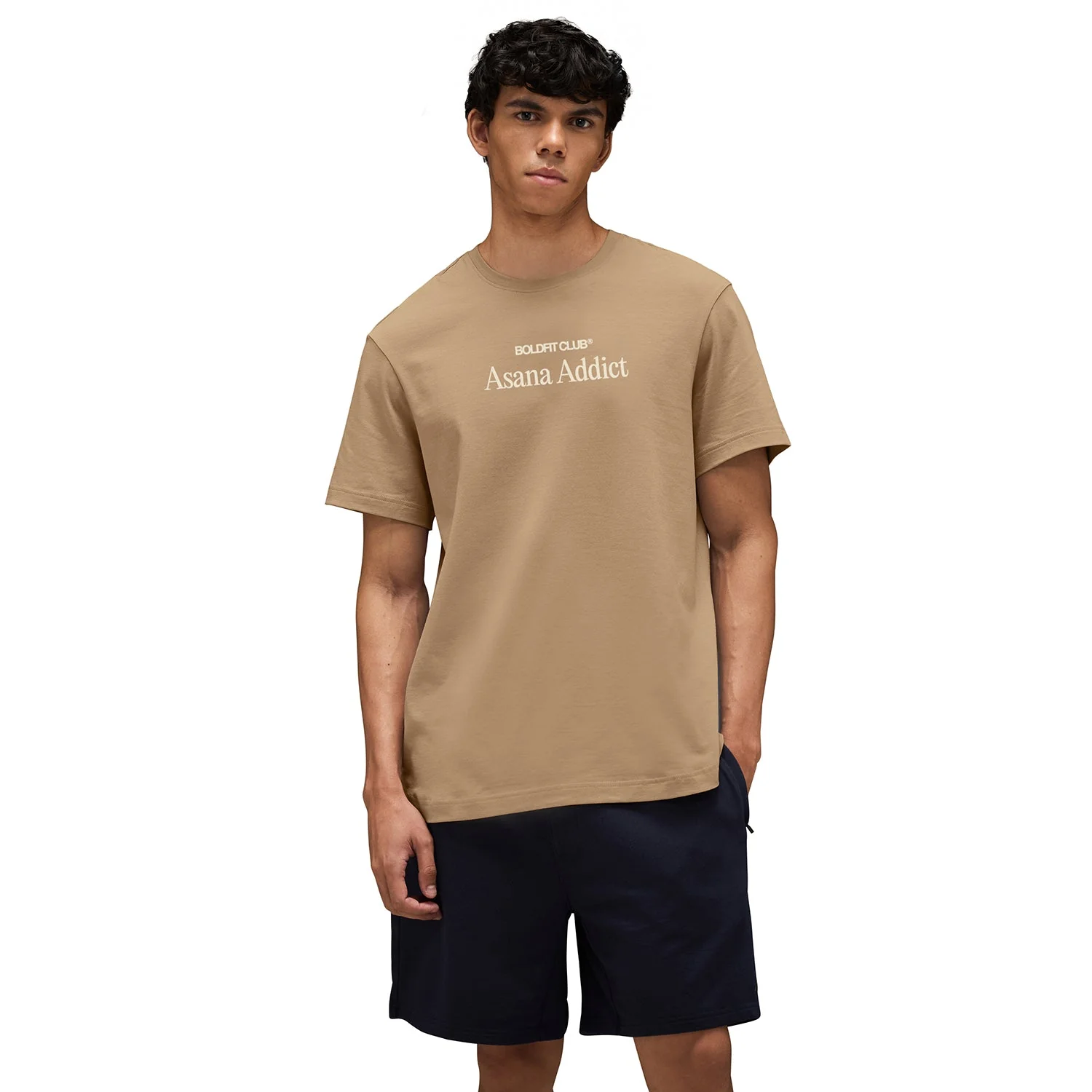 Graphic Tee Unisex Beige- Asana Addict - Image 15