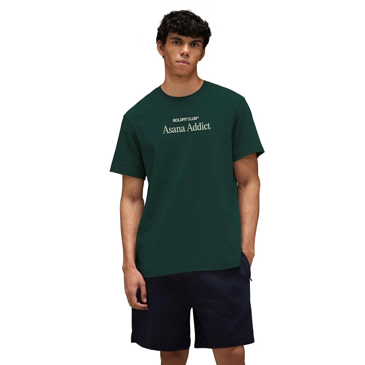 Graphic Tee Unisex Bottlegreen- Asana Addict - Image 8
