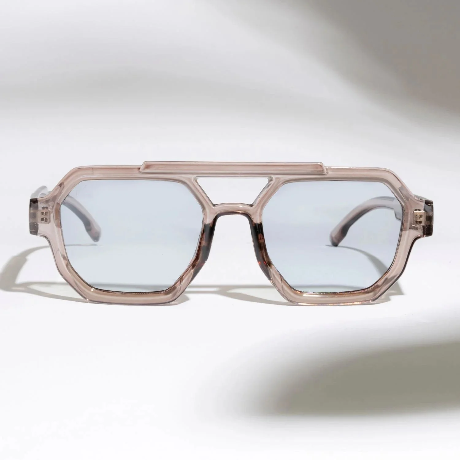 Gray Brown Blue SZ 3501 Square Sunglasses - Image 2