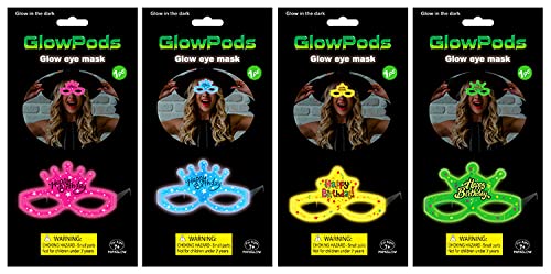 Green 15.3 cm x 8 cm Happy Birthday Type Night Glow-Ing In Dark Eye/Face Mask - Image 3