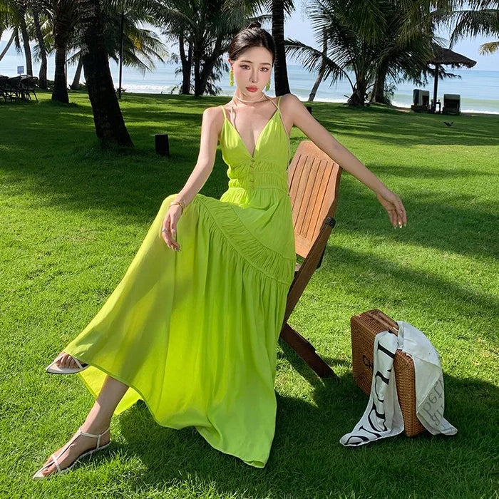Green Backless Dress