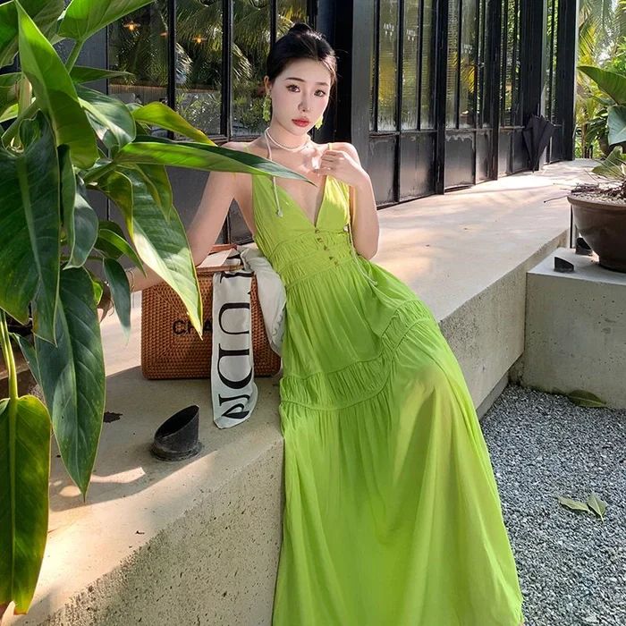 Green Backless Dress - Image 4