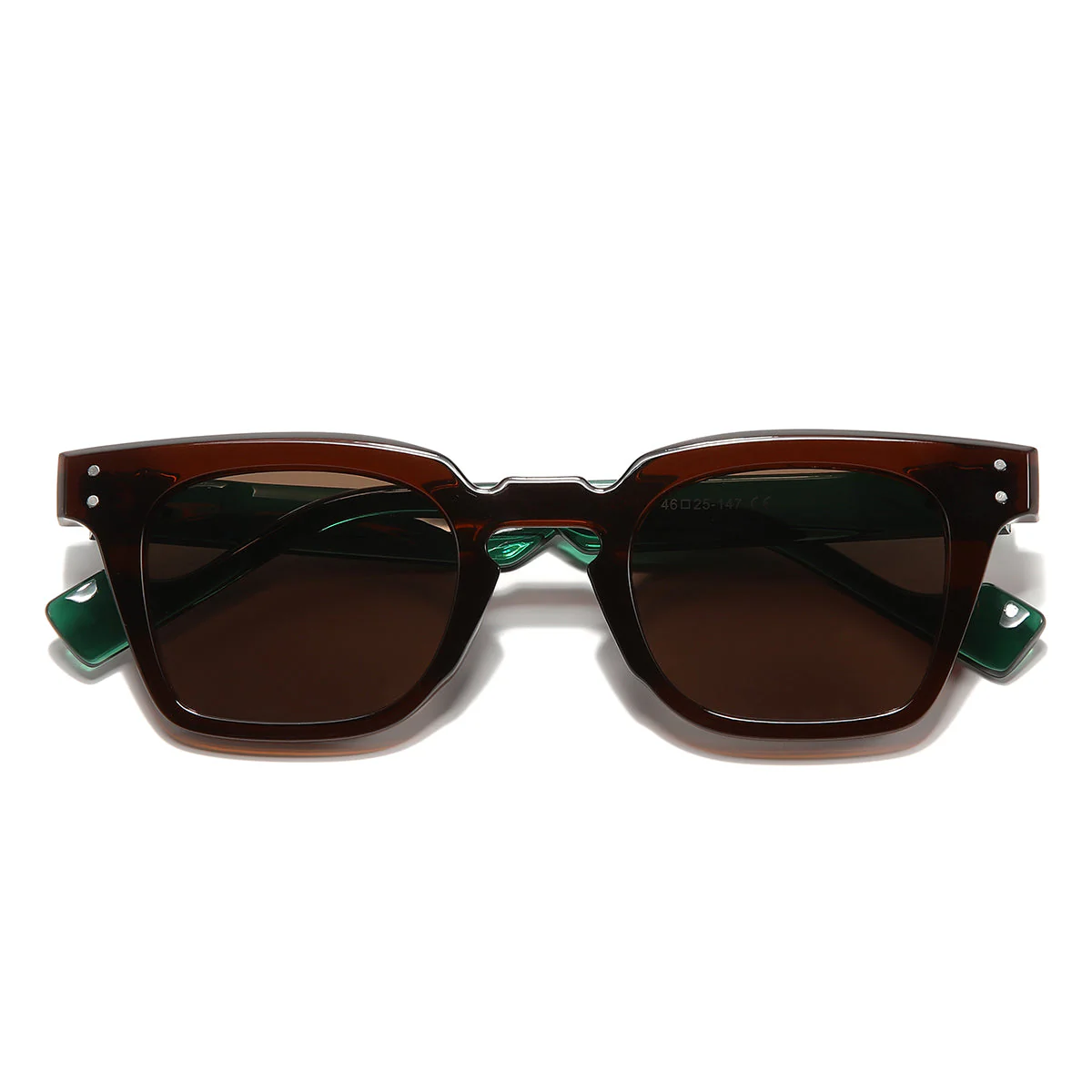 Green Brown Brown SZ 2001 Square Sunglasses - Image 7