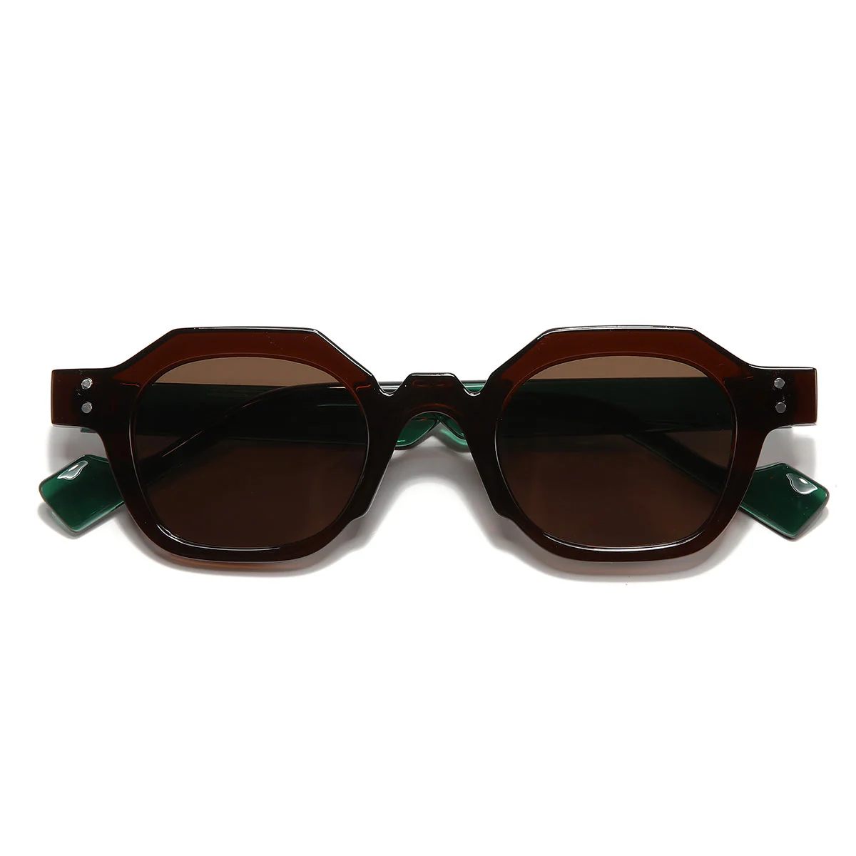 Green Brown Brown SZ 2002 Round Sunglasses - Image 7