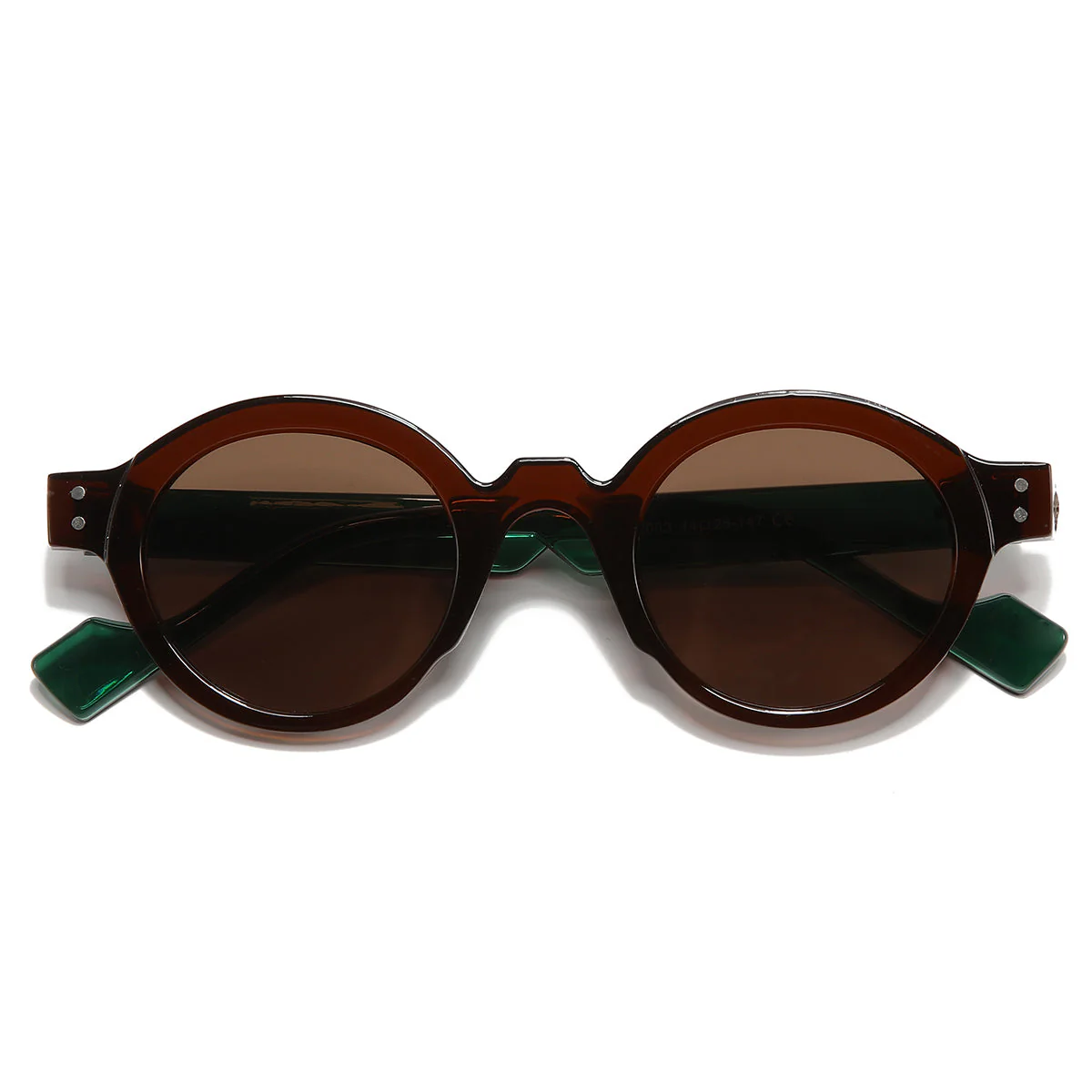 Green Brown Brown SZ 2003 Round Sunglasses - Image 8