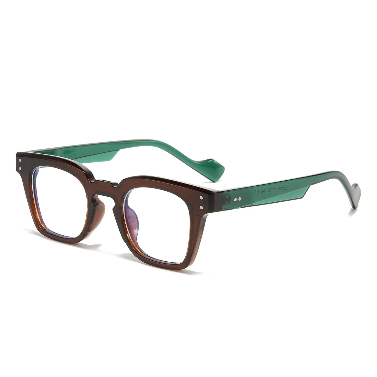 Green Brown Clear SZ 2001 Square Sunglasses - Image 5