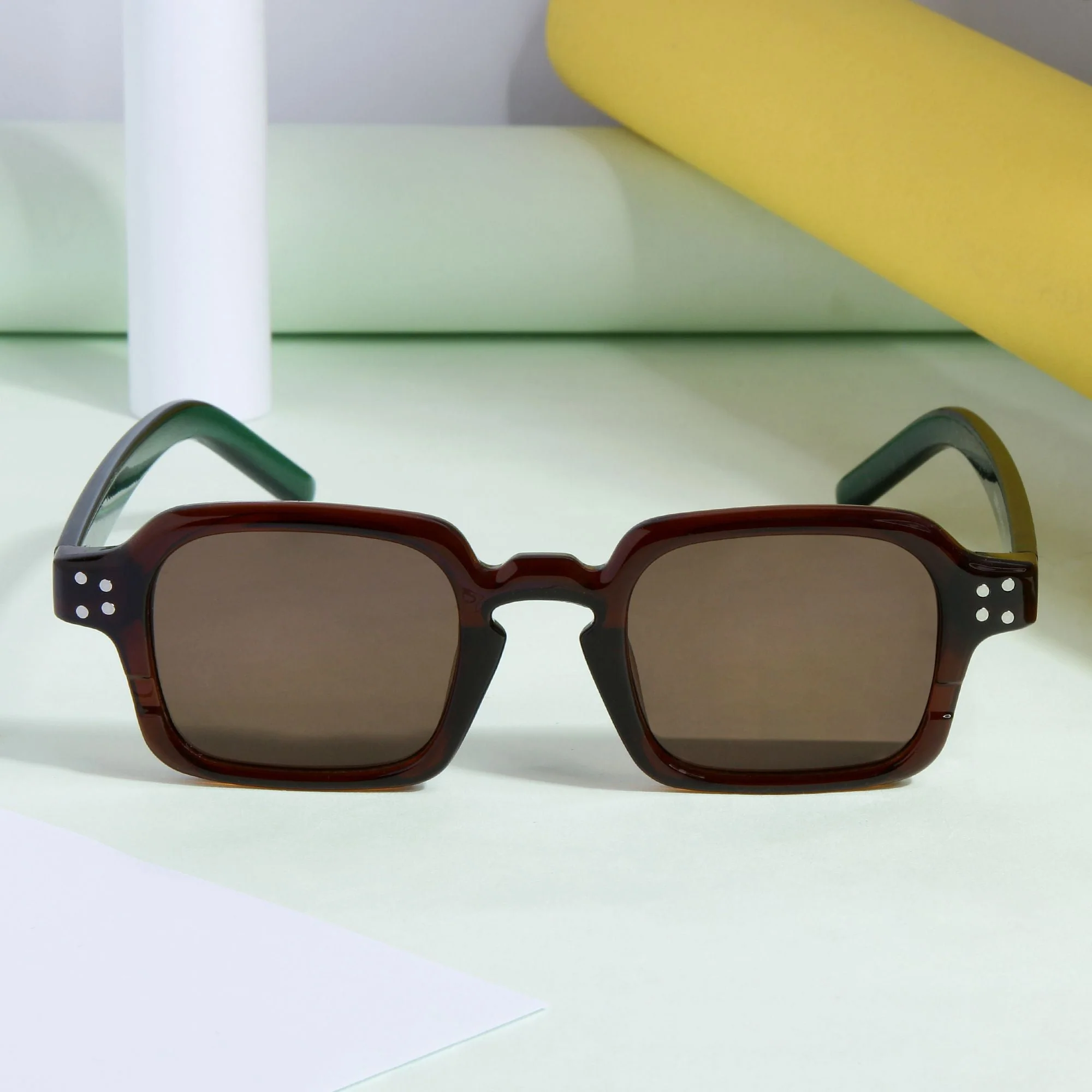 Green Brown SZ 2005 Square Sunglasses - Image 3