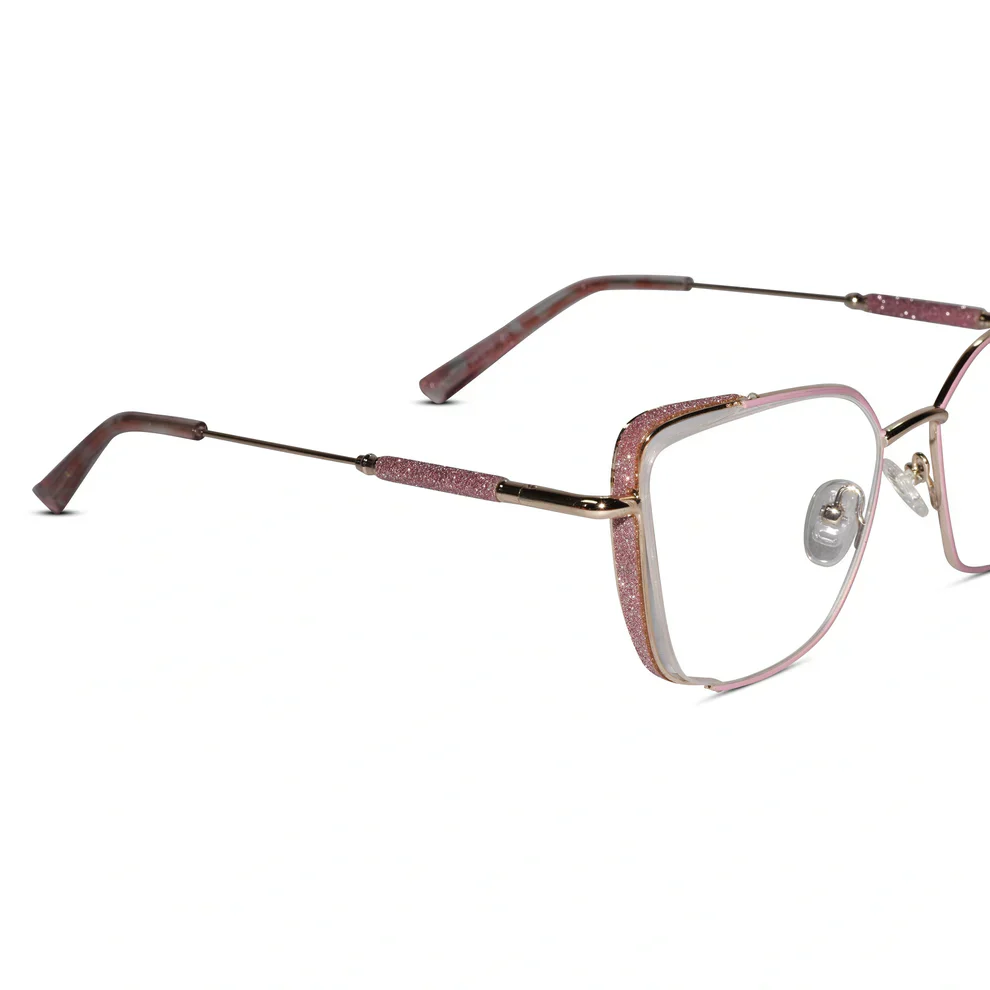 Green Designer Cat eye Rimless Eyeglasses For Women - Image 3