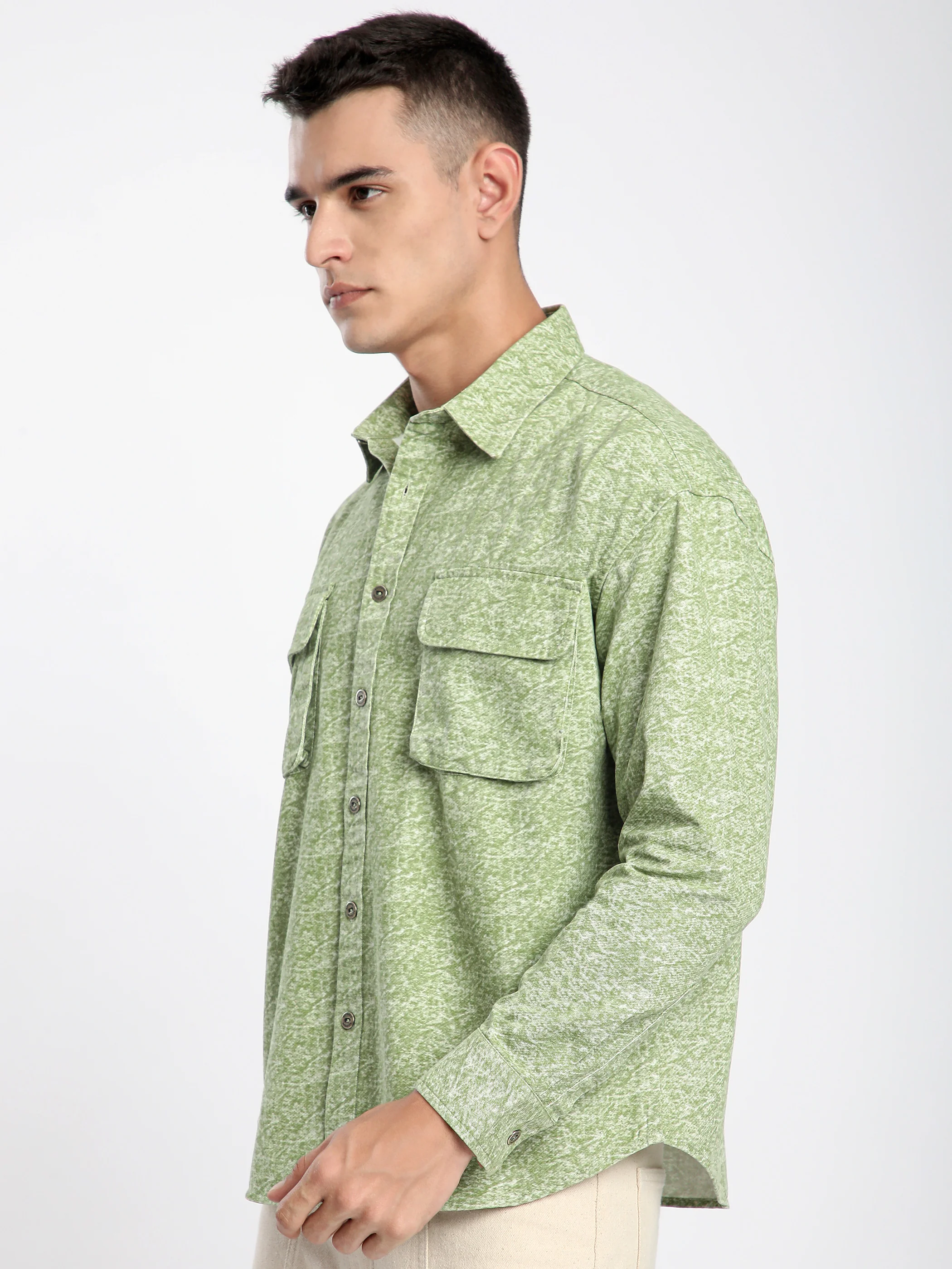 Green Dye Effect Shacket - Image 2