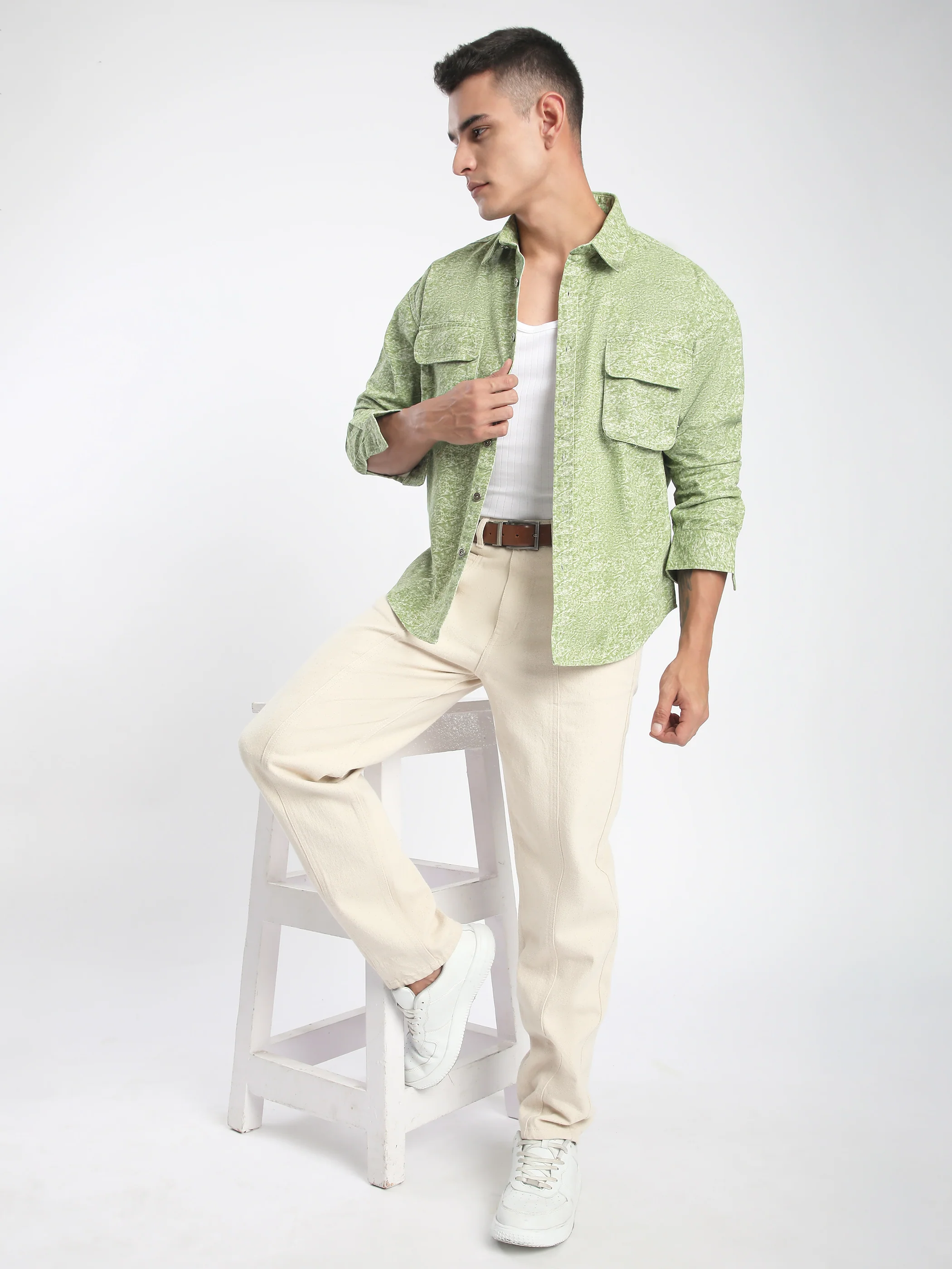 Green Dye Effect Shacket - Image 4
