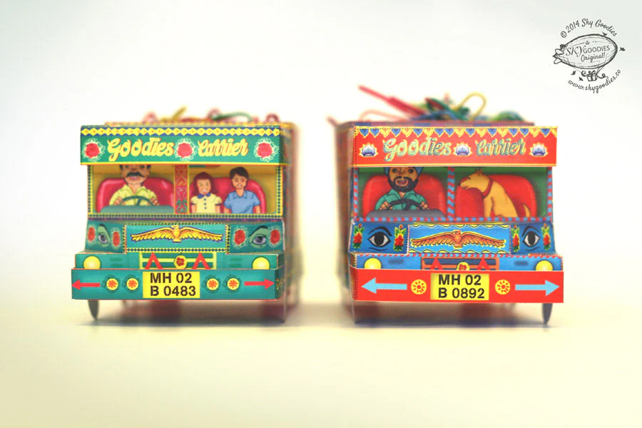 Green ‘Goodies Carrier’ Truck container DIY Paper Craft Kit - Image 3