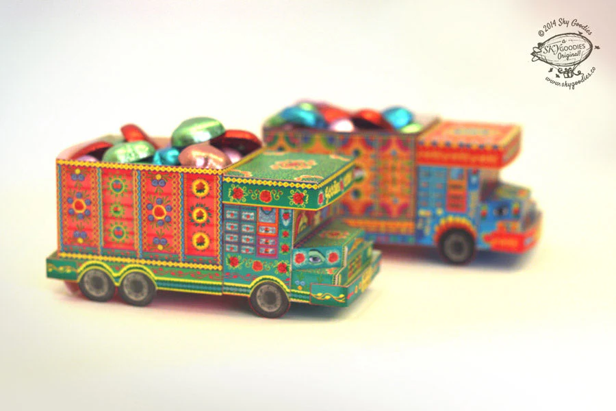 Green ‘Goodies Carrier’ Truck container DIY Paper Craft Kit - Image 4