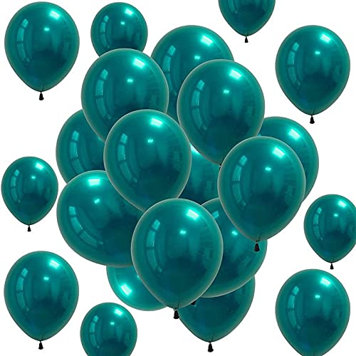 Green Metallic Chrome Latex Balloons (Pack of 50)