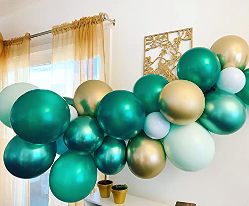Green Metallic Chrome Latex Balloons (Pack of 50) - Image 3