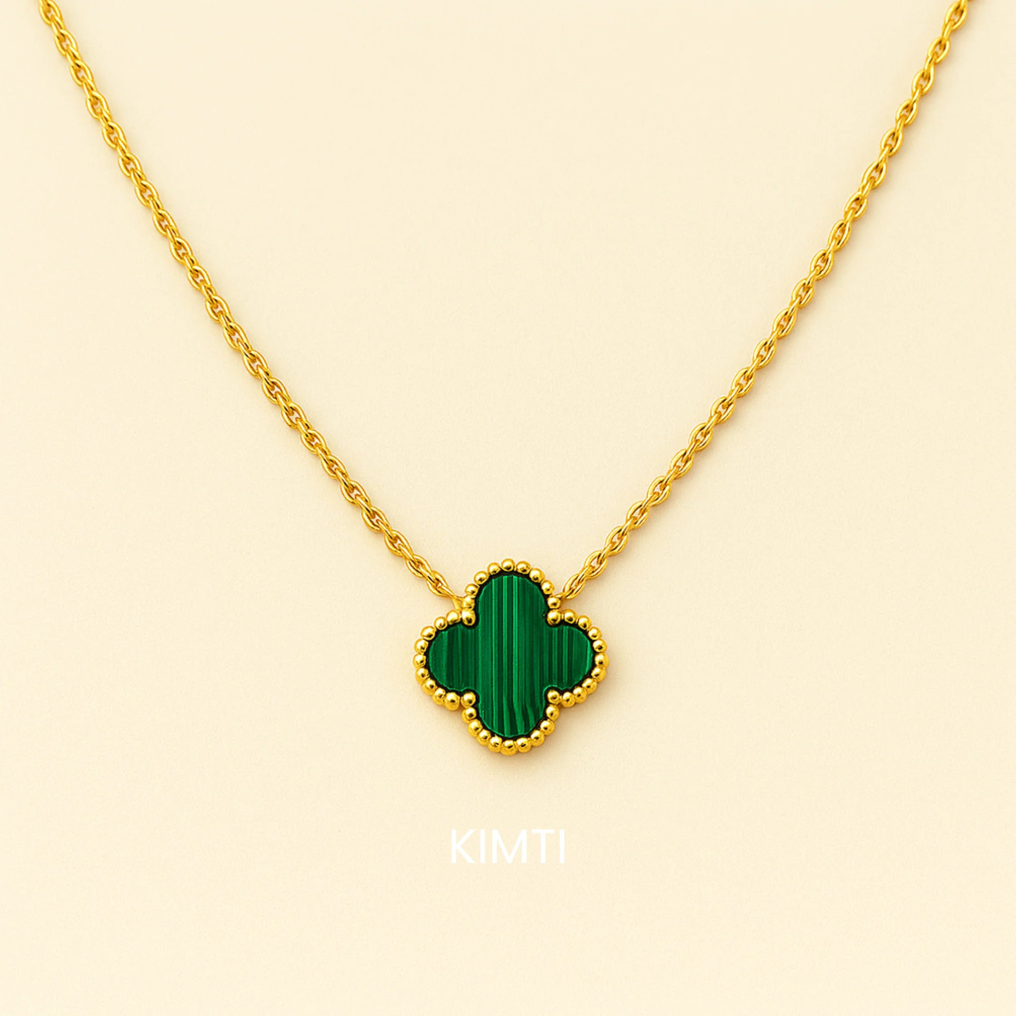 Green Pandant Flower Necklace - Image 4