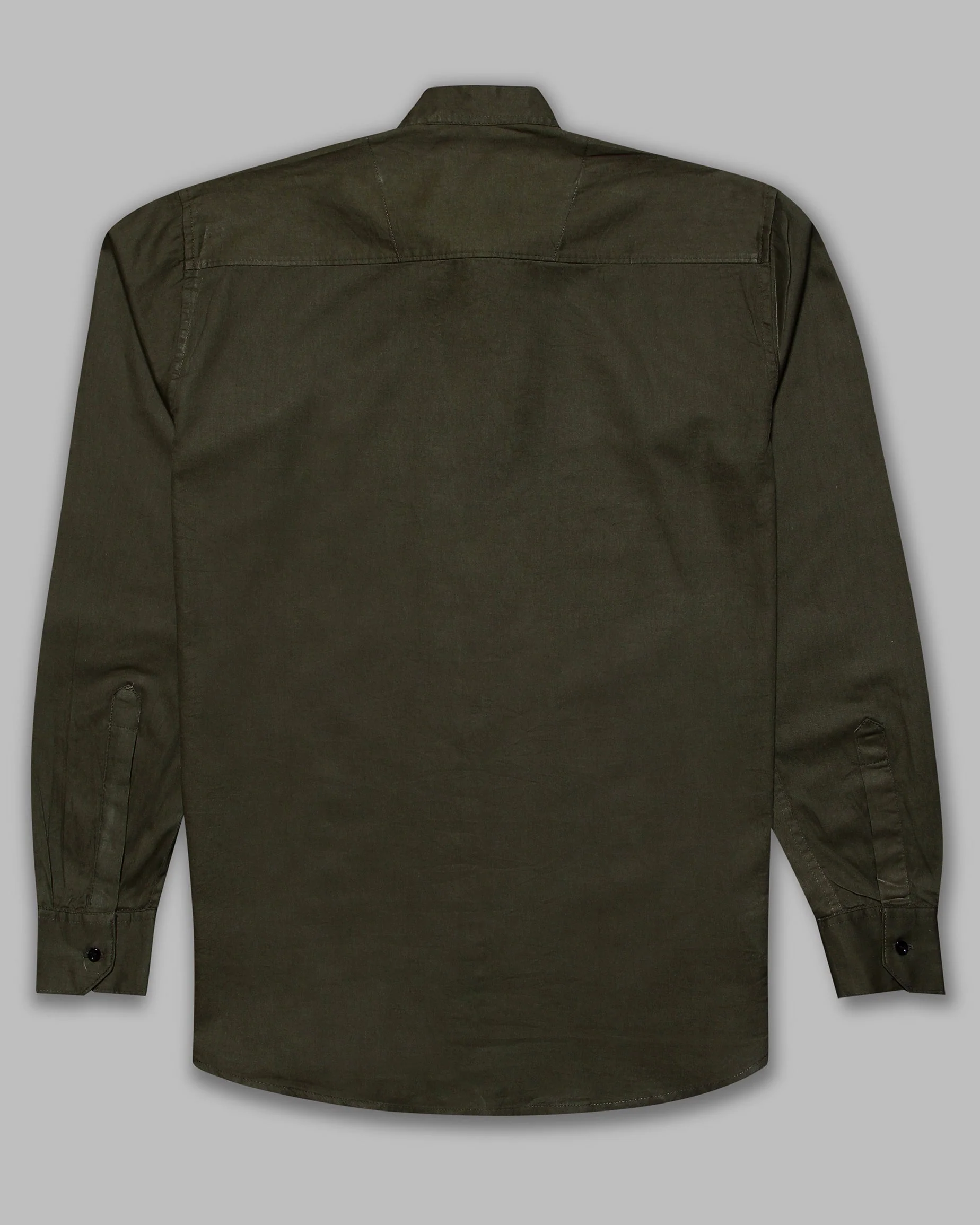 Green Super Soft Kurta Collar Premium Cotton Shirt - Image 6