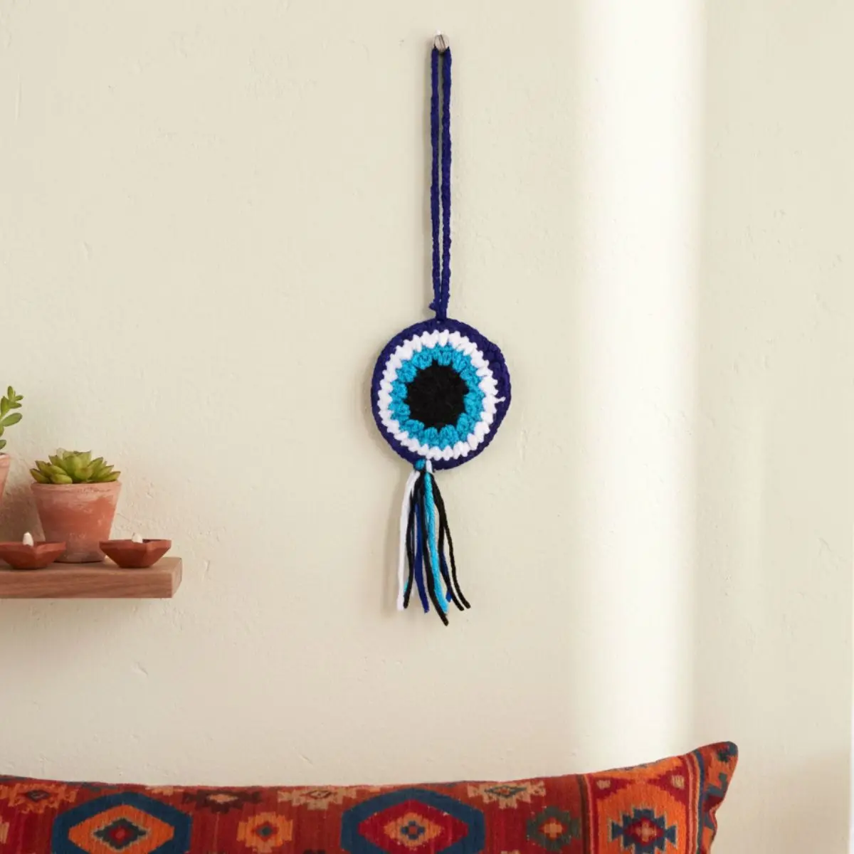 Greenkin Handmade Crochet Evil Eye Hanging Charm - Image 7