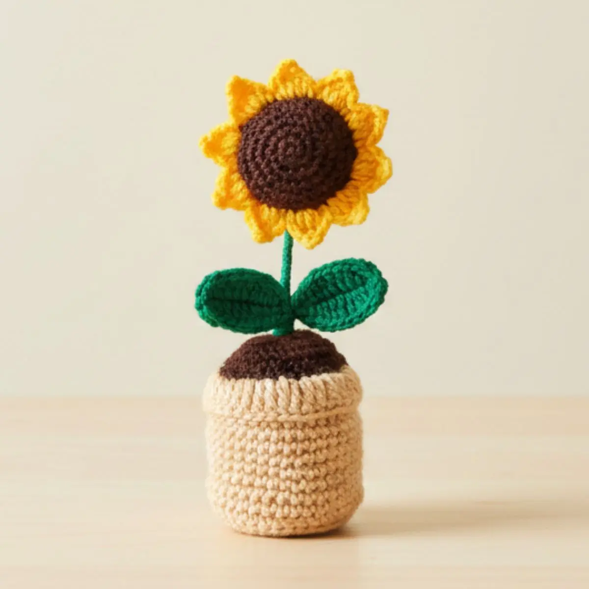 Greenkin Handmade Crochet Sunflower with Pot - Image 5
