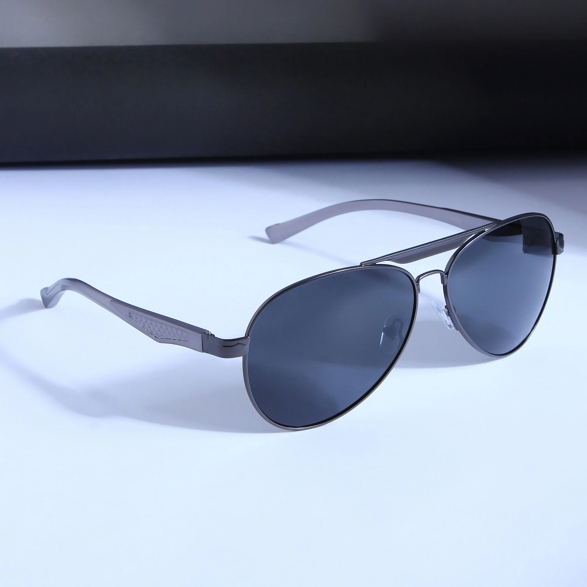 Grey Black BS80508 Aviator Sunglasses - Image 3