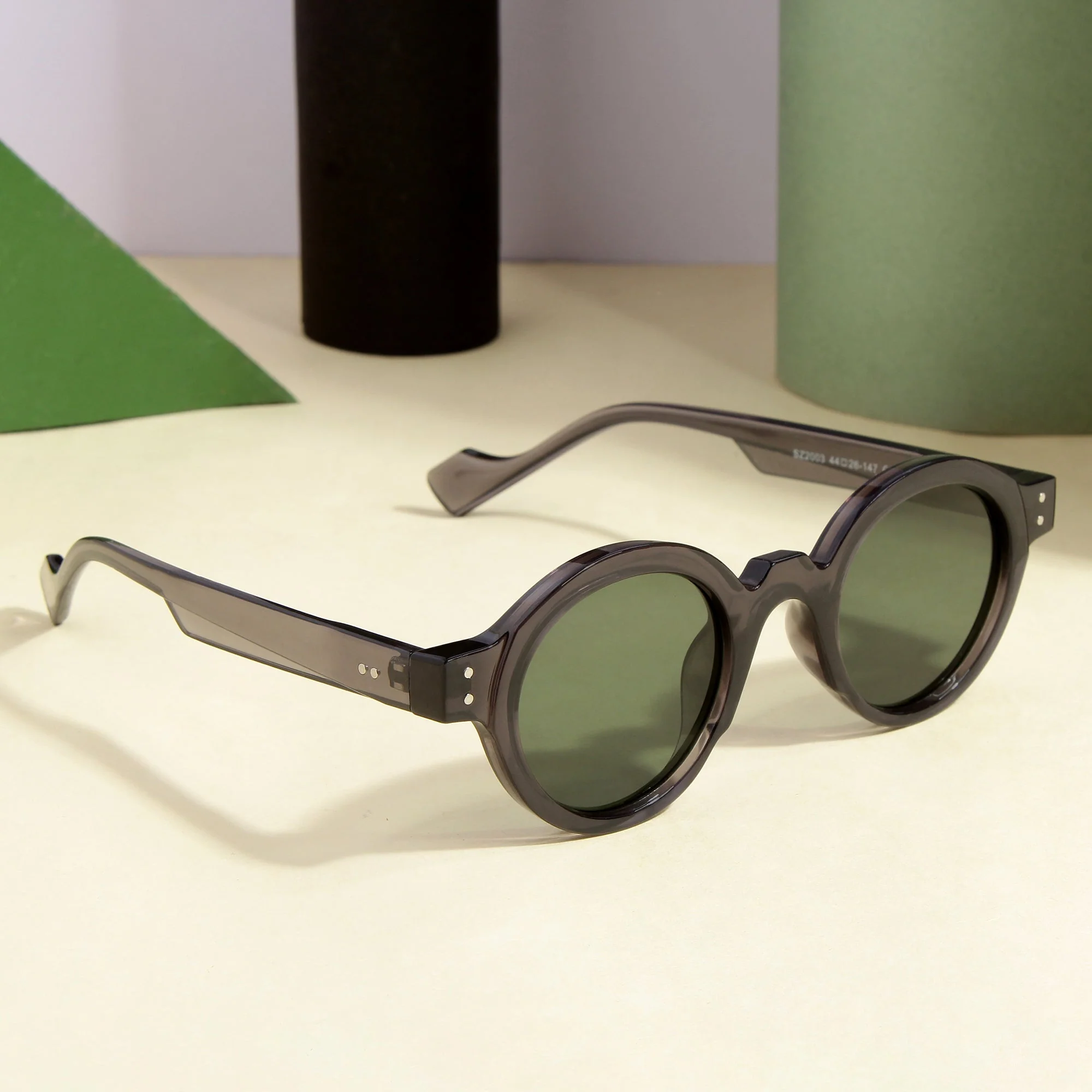 Grey Green SZ 2003 Round Sunglasses