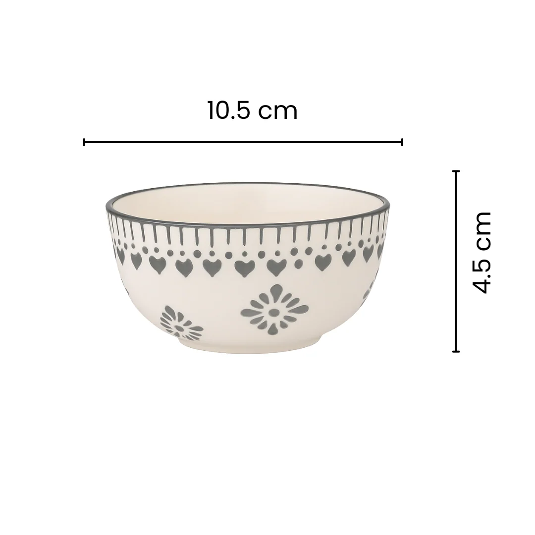 Grey Heart Ceramic Dinnerware Set | Handcrafted Dinner Plate with 2 Matching Bowls | Minimalist Premium Tableware - Image 6