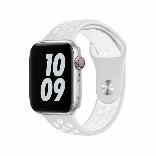 Grey White Dotted Silicone Strap For Apple Watch Series 1  (38mm/40mm/41mm) - Image 2