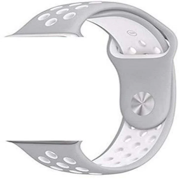 Grey White Dotted Silicone Strap For Apple Watch Series 1  (38mm/40mm/41mm) - Image 3